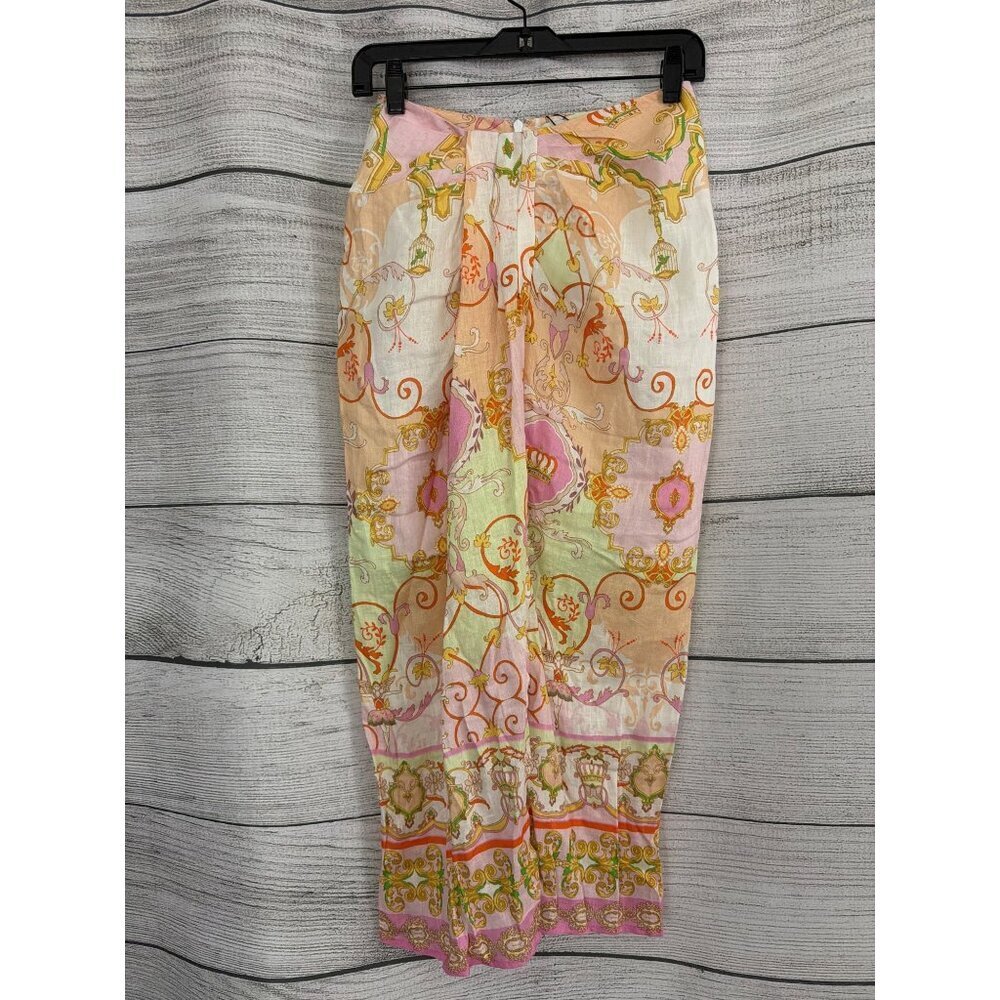 Hale Bob Pastel Pink Green Orange Printed Maxi Dress